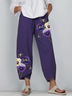 Cotton Floral Regular Fit Casual Pants