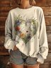 Women's Sweatshirt Floral Animal Pattern Casual Long Sleeve Crew Neck Top Street Daily Print
