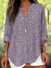 Women's Alzheimer's Abstract Print Casual V-Neck Long Sleeve Shirt