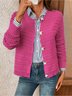 Simple Crew Neck Plain Cardigan