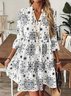 Cotton Casual Floral Regular Fit Dress With No