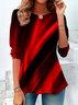 Crew Neck Cotton Casual Plaid T-Shirt