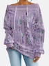 Women's Hoodie With Gradient Pattern Fashionable And Everyday Off-The-Shoulder Drawstring Top