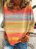 Women's Long Sleeve T-shirt Spring/Fall Orange Halloween Printing Crew Neck Holiday Going Out Casual Top