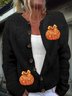 Womens Autumn Sequin Pumpkin Print Cardigan Sweater