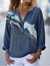 Women's Artistic Gradient Pattern Long Sleeve V-Neck Shirt Fashion Modern Daily Weekend