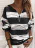 Women's Abstract Print Casual Long Sleeve Zipper Sweatshirt