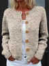 Knitted Crew Neck Loose Peasant Cardigan