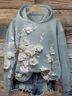Women's Floral Print Casual Long Sleeve Hoodie