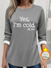 Women's Thickened Pullover Lettering Pattern Casual Comfort Long Sleeve Round Neck Regular Top