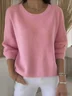 Women Plain Spring/Fall Cotton Daily Fit Sweaters
