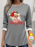 Women's Thickened Pullover Christmas Pattern Casual Comfort Long Sleeve Crew Neck Regular Fit Top