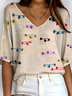 Women's Ribbed T-Shirt Casual Comfort 3/4 Sleeves Regular Top