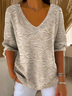 Women's Retro Floral Pattern T-Shirt Casual Comfort Regular Striped Top