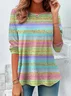 Striped Vintage Regular Fit Crew Neck T-Shirt