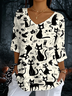 Cat Vintage Crew Neck T-Shirt