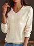Women's Autumn And Winter V-Neck Sweater Top Versatile Threaded Bottoming Shirt