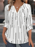 Women's Geometric Pattern V-Neck Shirt Fashionable And Modern For Everyday Weekend