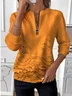 Women's Embroidered Floral Long Sleeve Center Front Zip Sweatshirt
