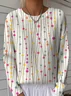 Women's Abstract Geometric Pattern Pullover Sweater Regular Autumn/Winter Top