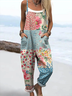 Others Casual Multicolor Block Bib Pants