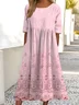 Casual Gradient Pattern Dress With No
