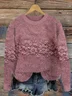 Floral Crew Neck Casual Sweater