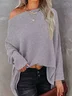 Casual Plain Cold Shoulder Blouse