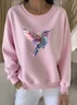 Crew Neck Cotton Animal Casual Sweatshirt