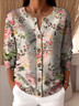 Crew Neck Knitted Loose Peasant Cardigan