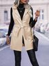 Loose Plain Street Pu Vest With Belt