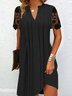 Plain V Neck Party Regular Fit Dress With No