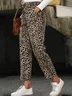 Women's  H-Line Baggy Pants Daily Going Out Pants Brown Casual Printing Leopard Spring/Fall Pants