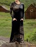 Women's Maxi T-shirt Dress Vacation Casual Bohemian Style Holiday Date Regular Fit Floral Pattern Geometric Long Sleeves Round U Neck