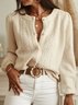 Casual V Neck Plain Cardigan