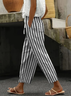 Women's  H-Line Baggy Pants Daily Going Out Pants Gray Casual Printing Striped Spring/Fall Pants