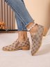 Geometric Leather All Season Casual Shallow Shoes