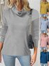 Street Chemical Fiber Blend Plain Sweater
