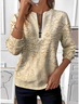 Women's Ethnic Pattern Long Sleeve Center Front Zipper Casual Sweatshirt Regular Top