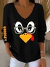 Women's Gobble Casual V Neck T-Shirt