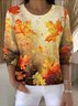 Crew Neck Cotton Vintage Floral Sweater