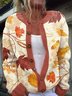 Women's Thanksgiving Pumpkin Maple Leaf Knit Cardigan