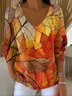Casual Plants V Neck Sweater