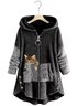Loose Casual Solid Color Plush Hooded Sweatshirt