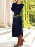 Women's Classic Round Neck Long Sleeve Dress