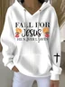 Regular Fit Casual Jesus Copy Hooded Hoodie