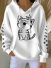 Women'S Cute Cat Print Casual Hoodie Sweatshirt