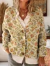 Retro Ethnic Pattern Art Print Button-Front V-Neck Cardigan Sweater