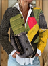 Printing Casual Crew Neck Cardigan