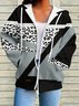 Casual Hoodie Geometric Loose Jacket